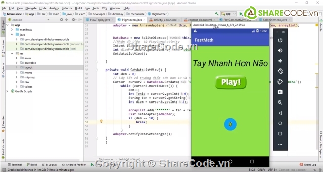 code game,android game,Source code game FastMath,Tay nhanh hơn não Android